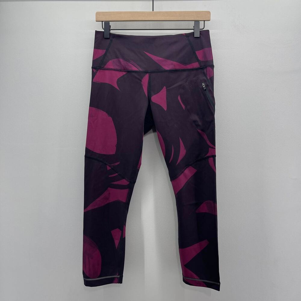 Lululemon All Sport Crop Womens 8 Luxstreme Back Spin Stroke Purple W6F62S